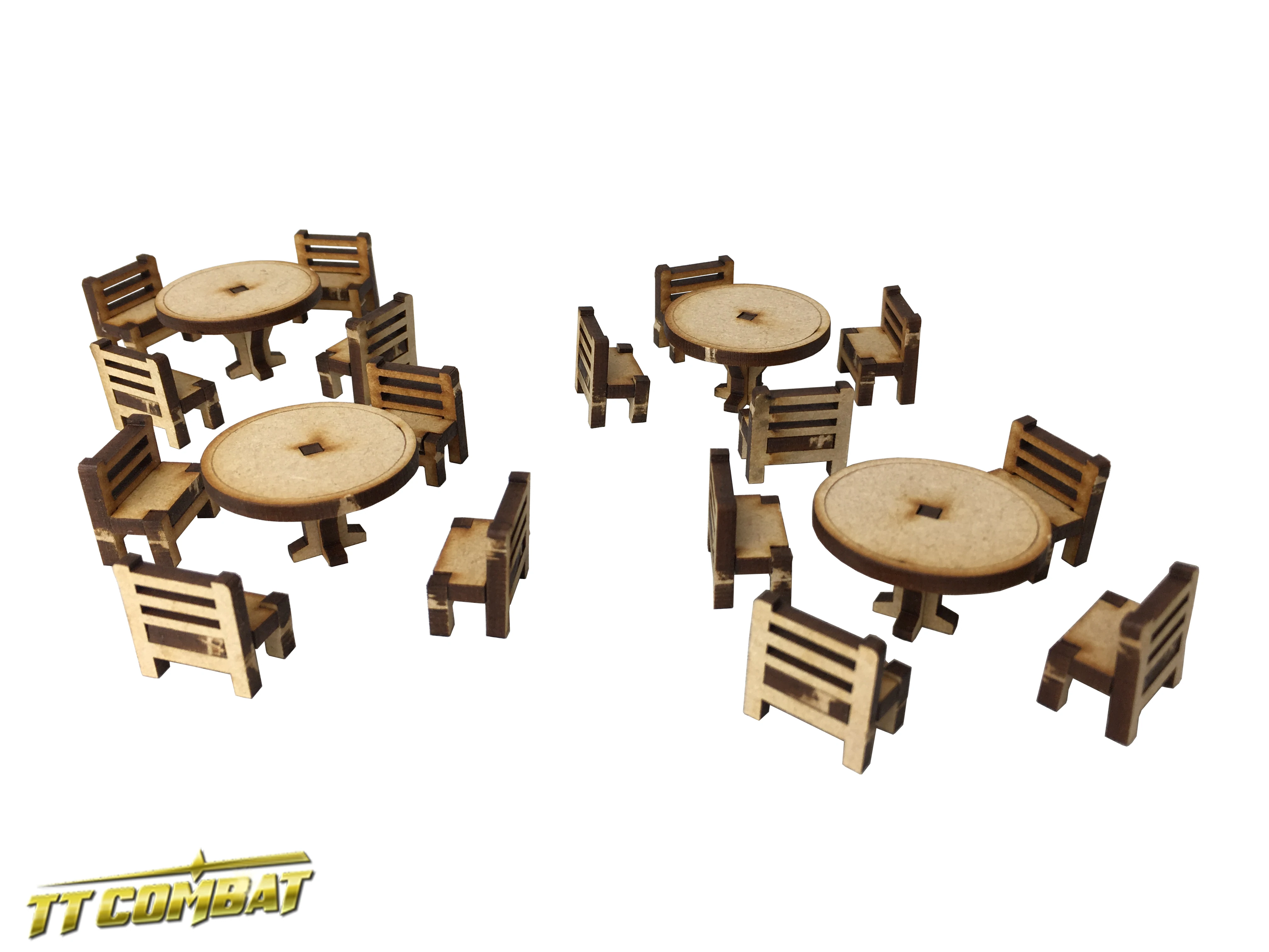 built tables and chairs terrain