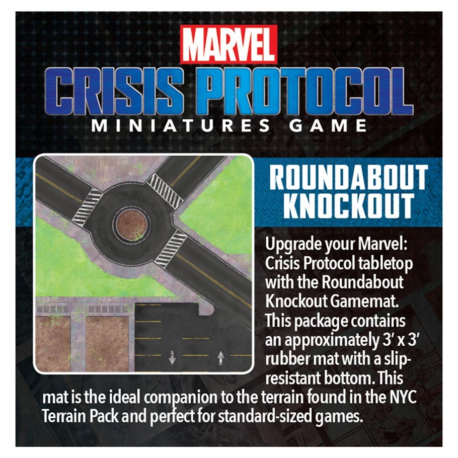 Package of round about knock out game mat