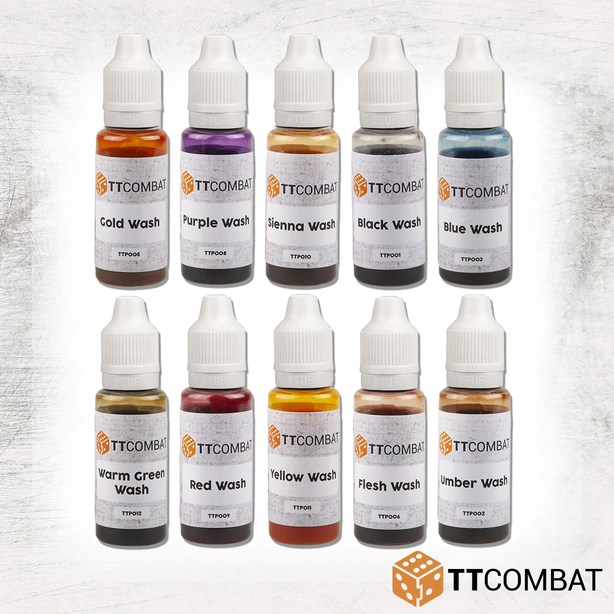10 bottles of wash paint