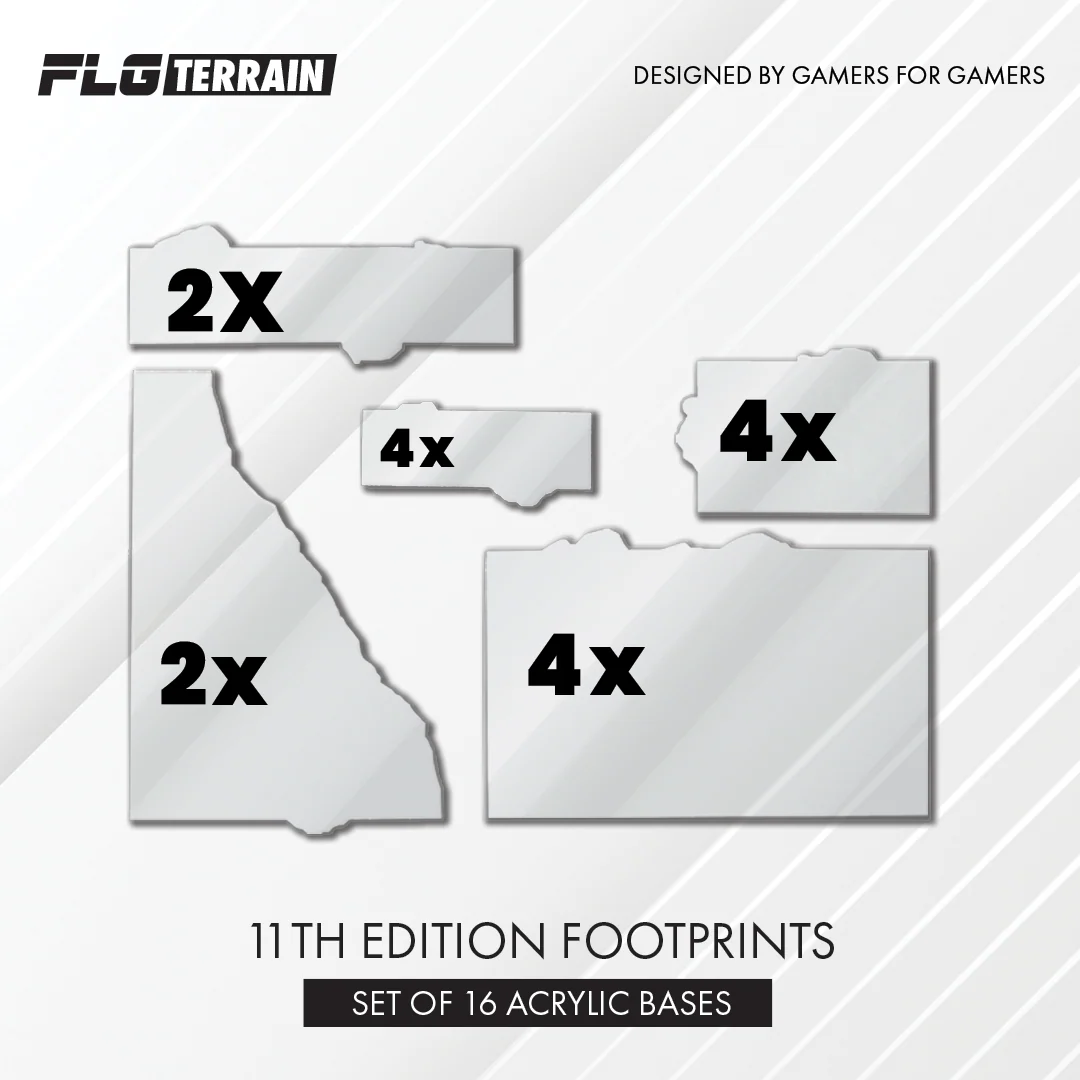 11th Acrylic base footprints