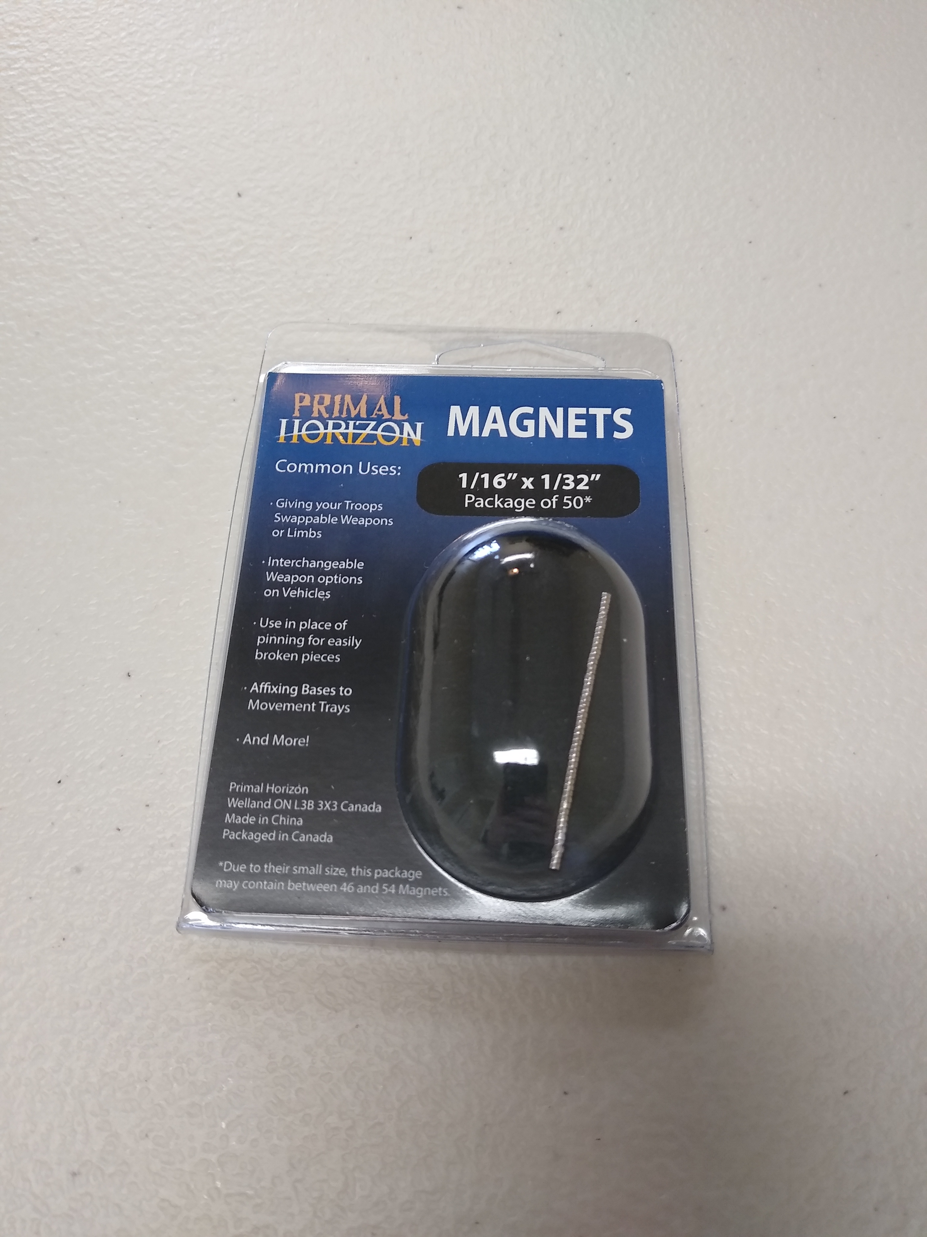 1 16ths inch by 1 32nds inch magnets