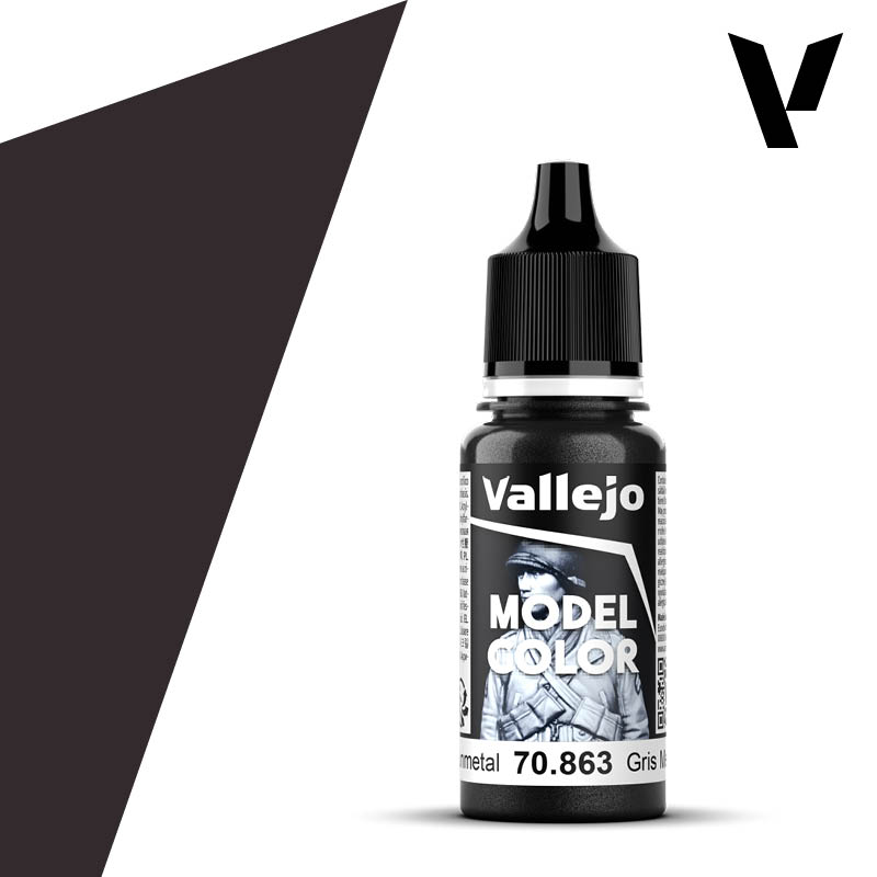 18 milliliter bottle of gun metal grey paint