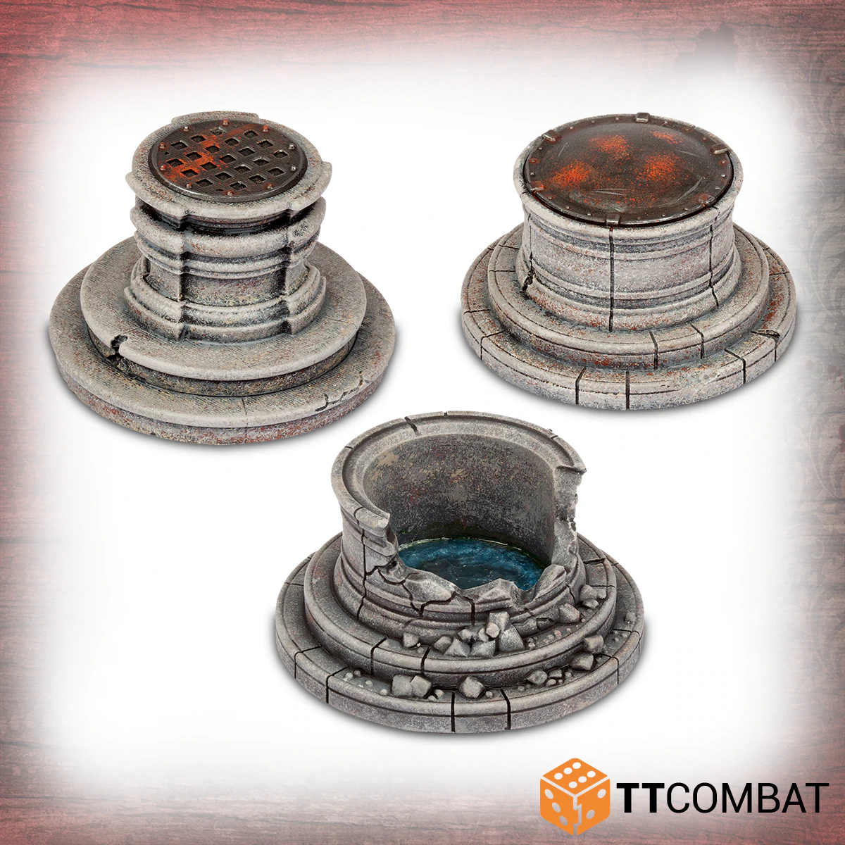 round wells painted resin accessories
