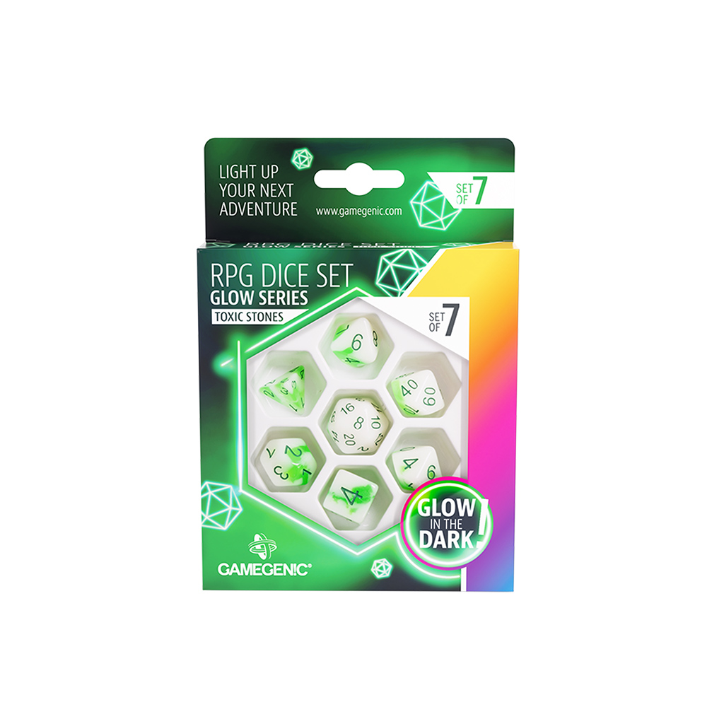 green and white dice
