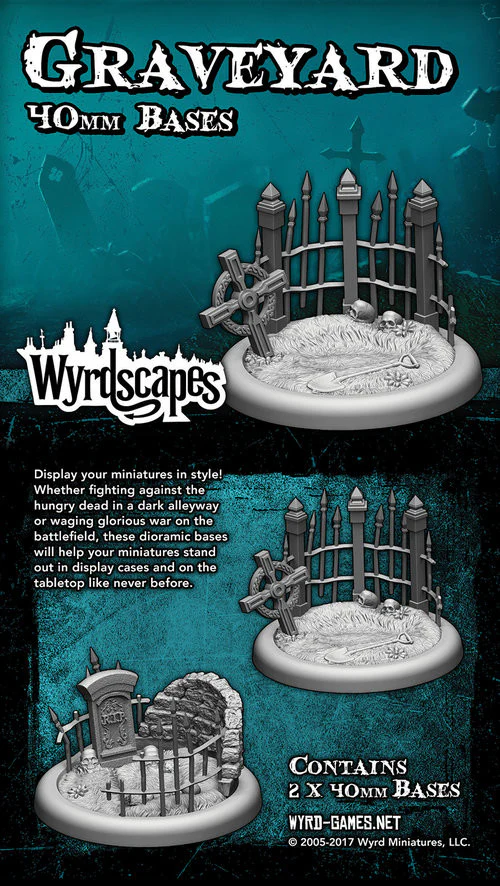 40 millimeter grave yard themed bases front and back of package