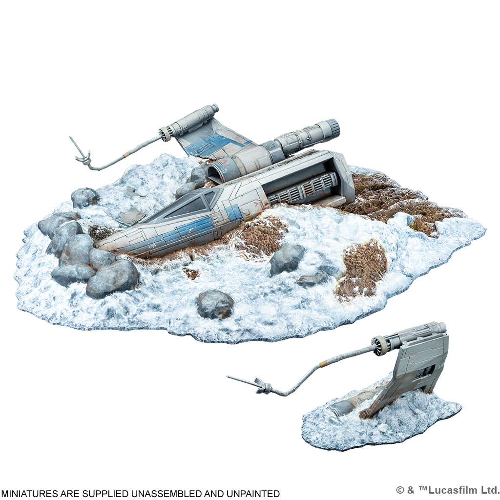 crashed x wing painted model