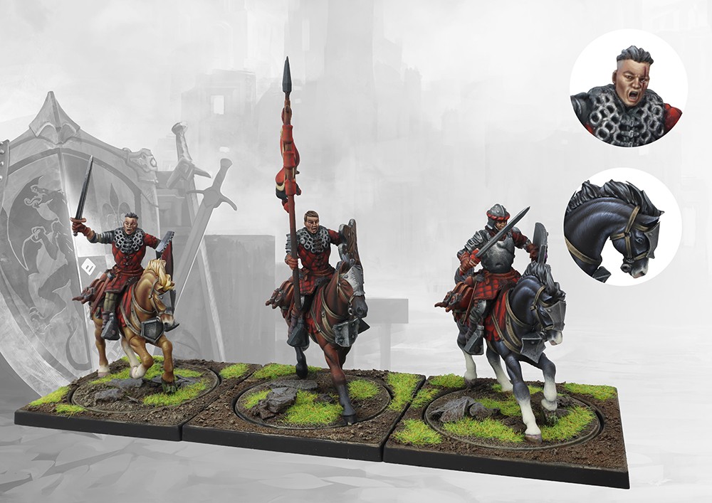 mounted squires painted models