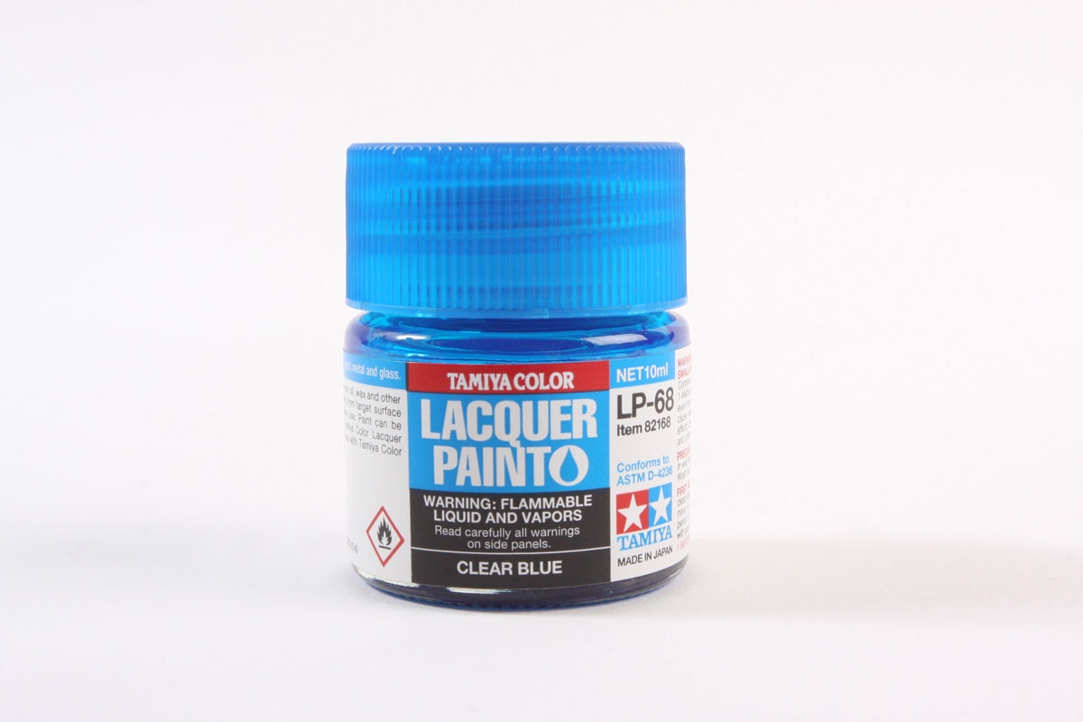 clear blue lacquer paint pot