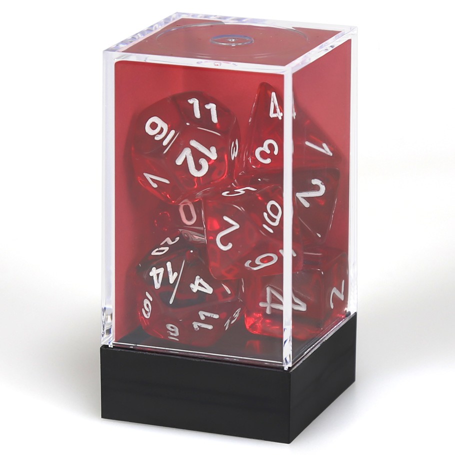 white on red dice 7 set