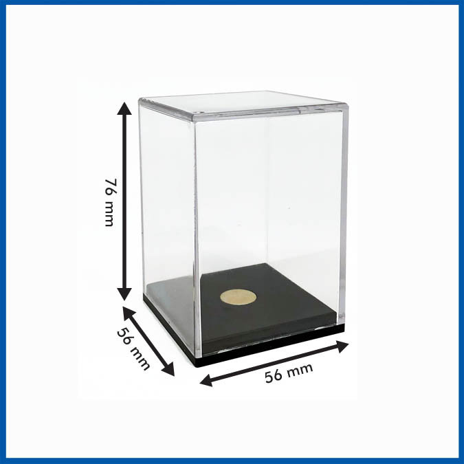 76mm by 56mm by 56mm display case
