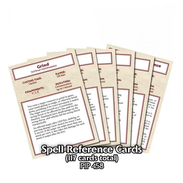 spell reference cards