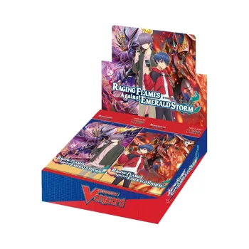 raging flames against emerald storm booster box