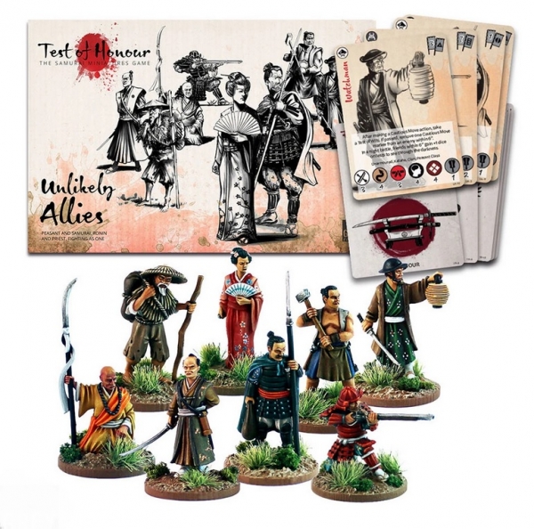 8 miniatures in the unlikely allies box