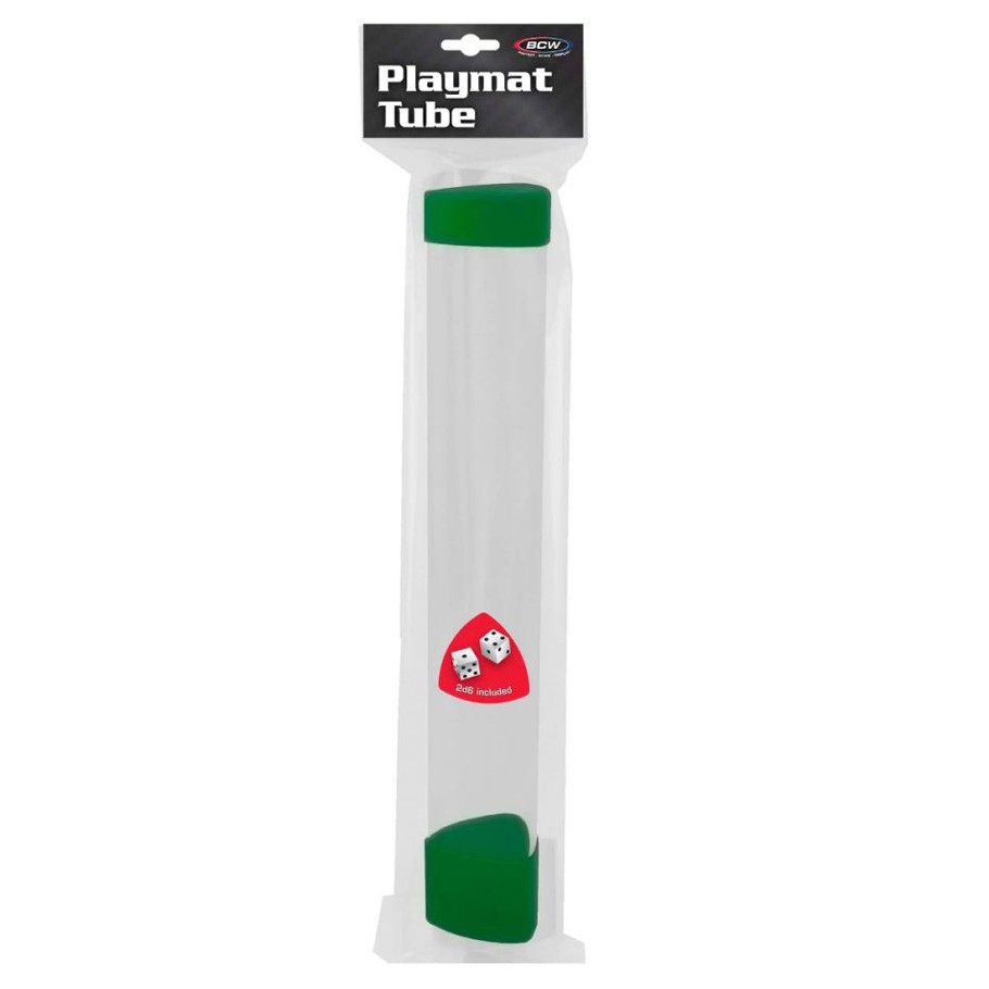 clear play mat tube with green caps