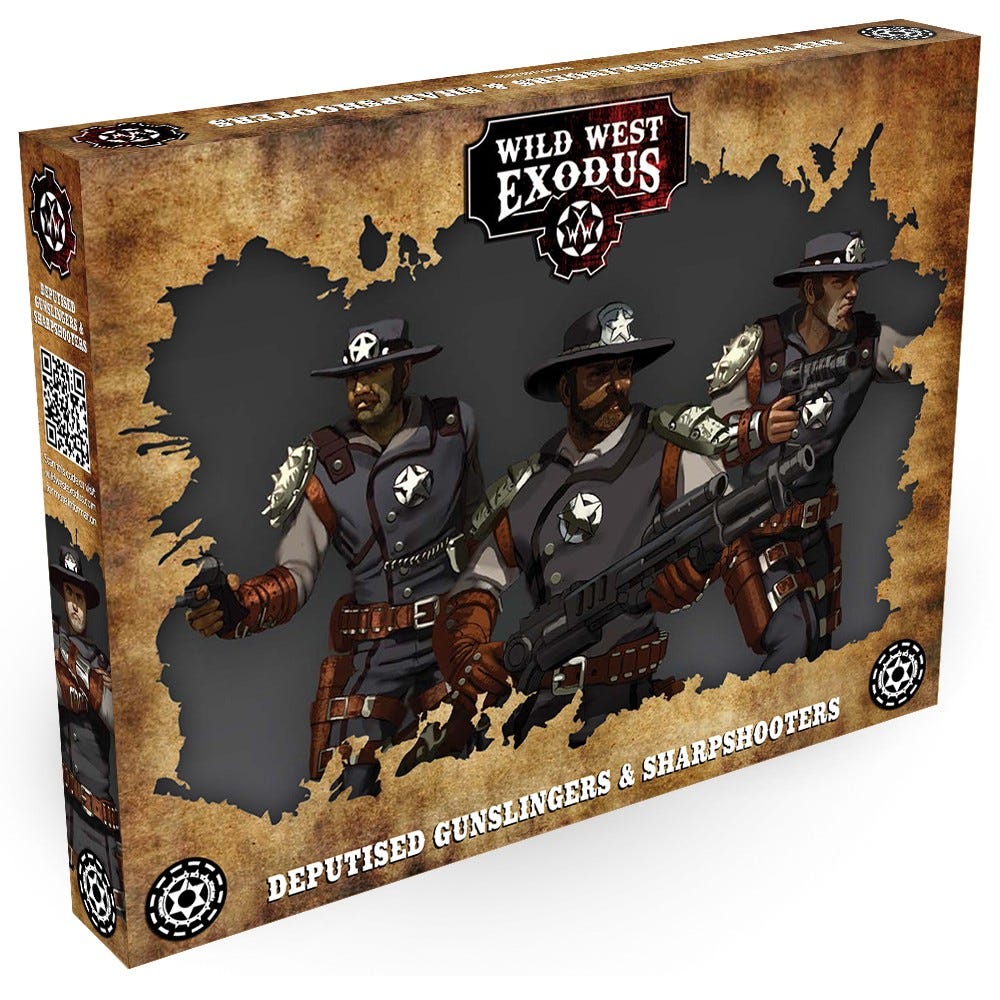 deputised gunslingers and sharpshooters front of box