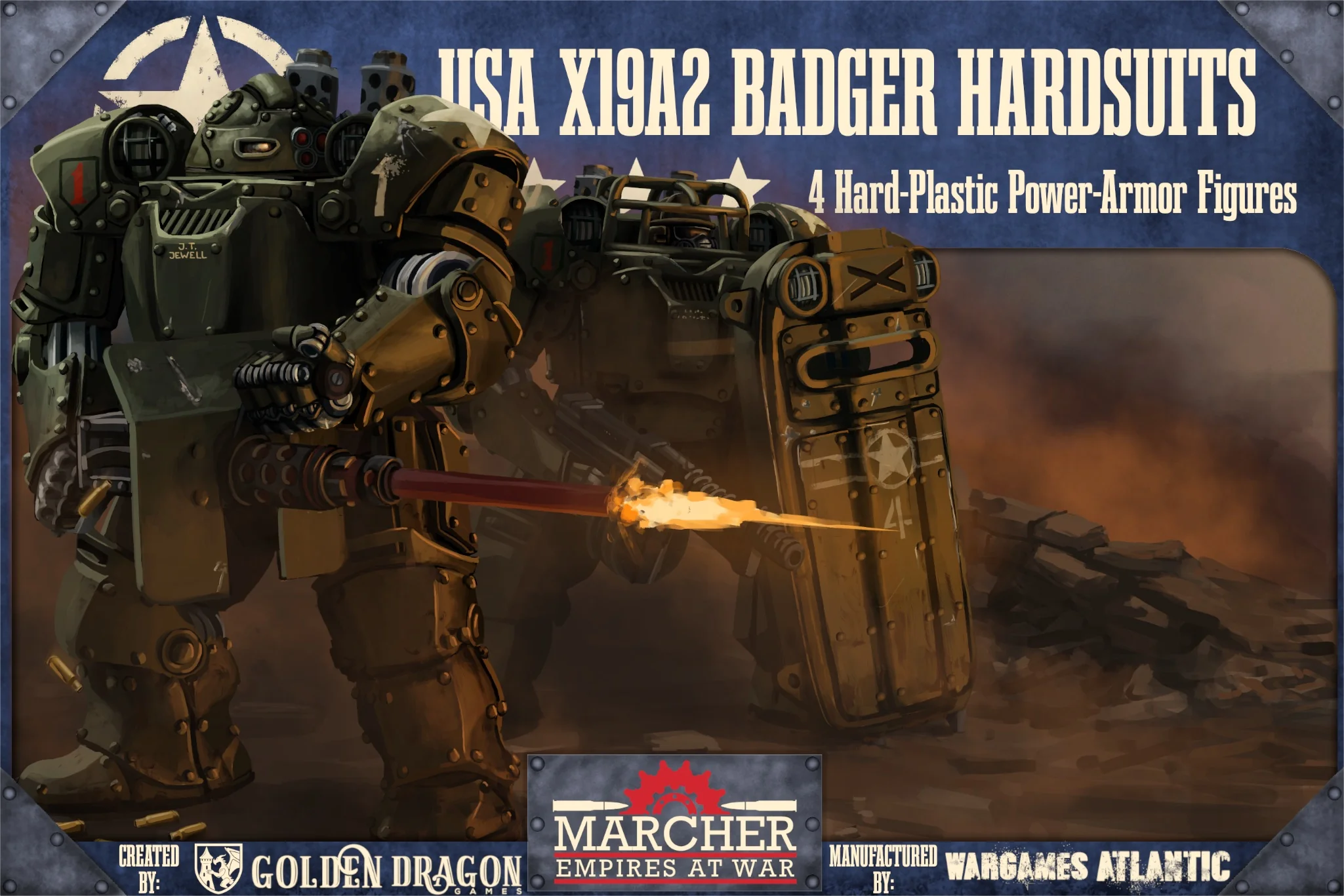 BadgerBoxFront armored mechs machine gun and shield