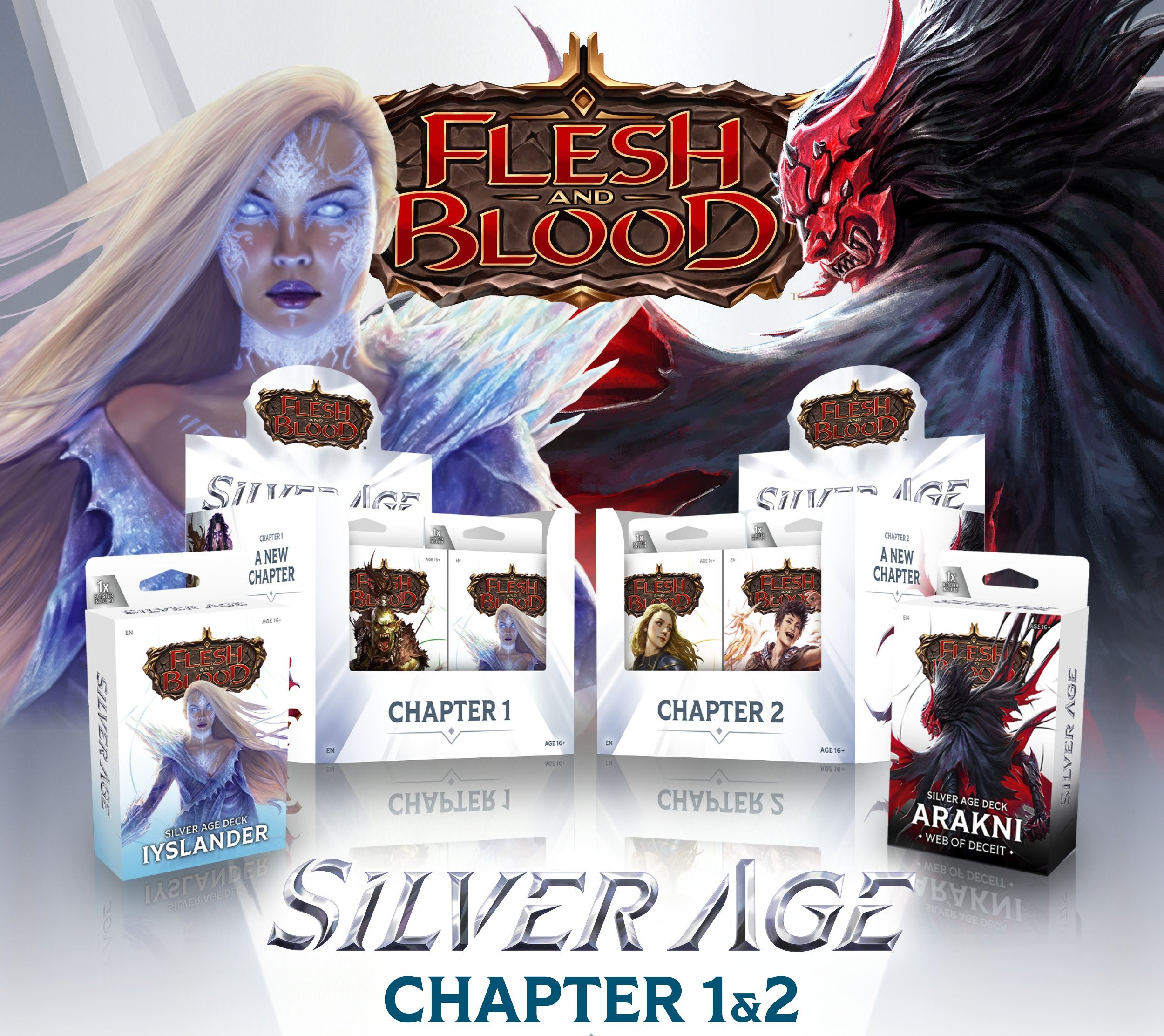 banner featuring arakni and ice lander with two deck displays