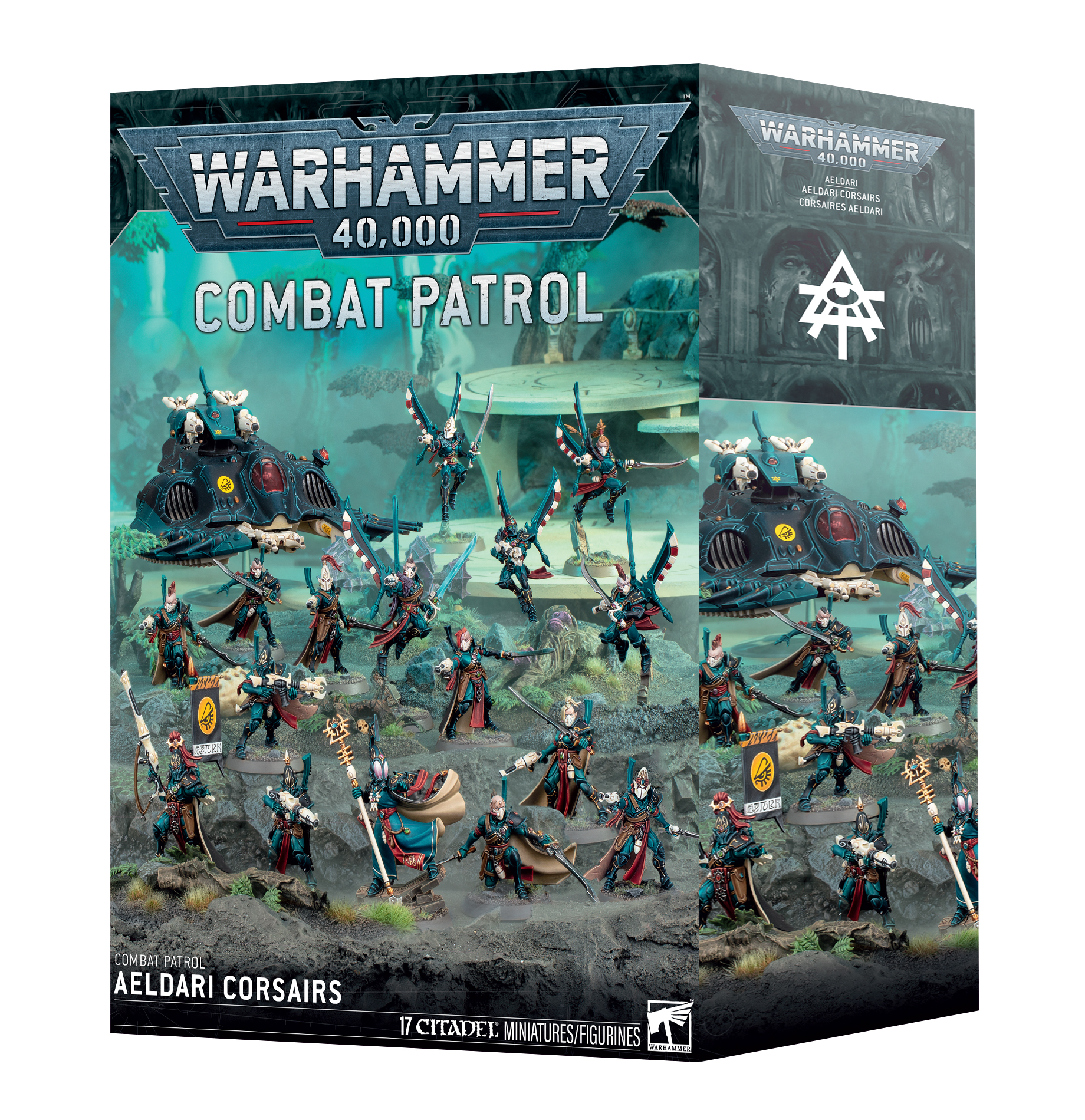 aeldari corsairs combat patrol front of box
