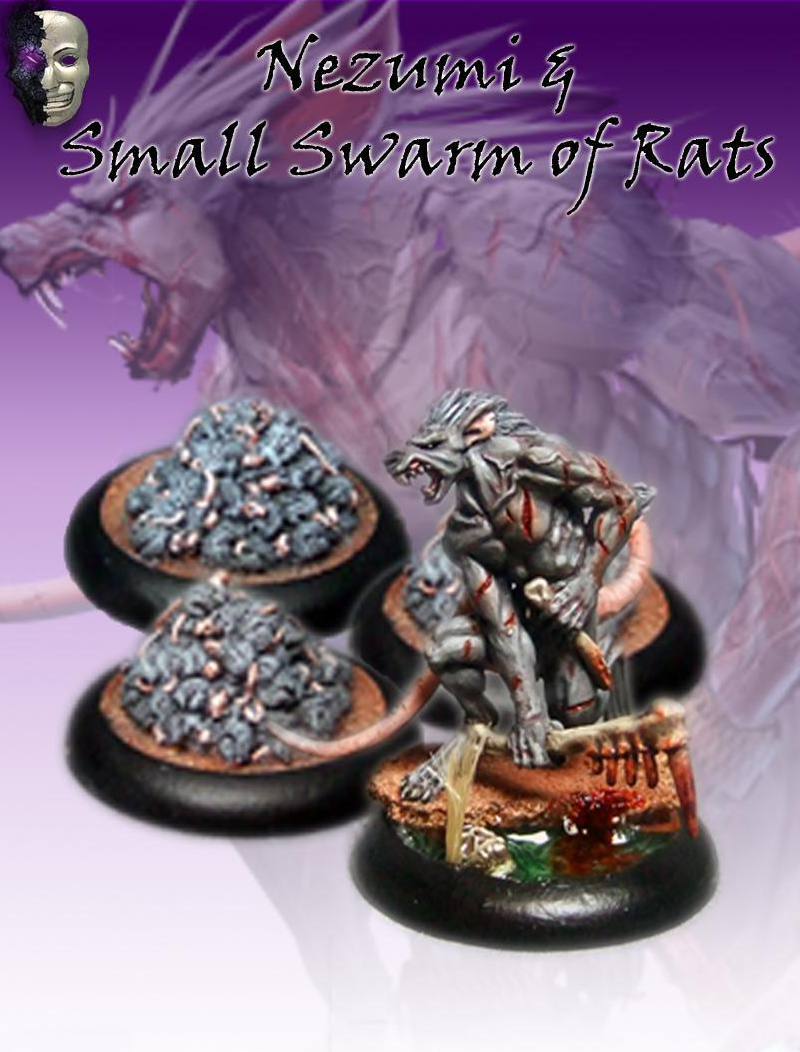 gendo and small swarm of rats painted models