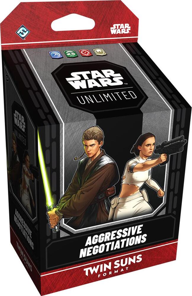 aggressive negotiations box featuring padawan anakin and padme