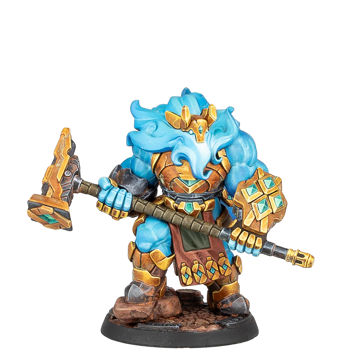 armored elemental with hammer painted miniature