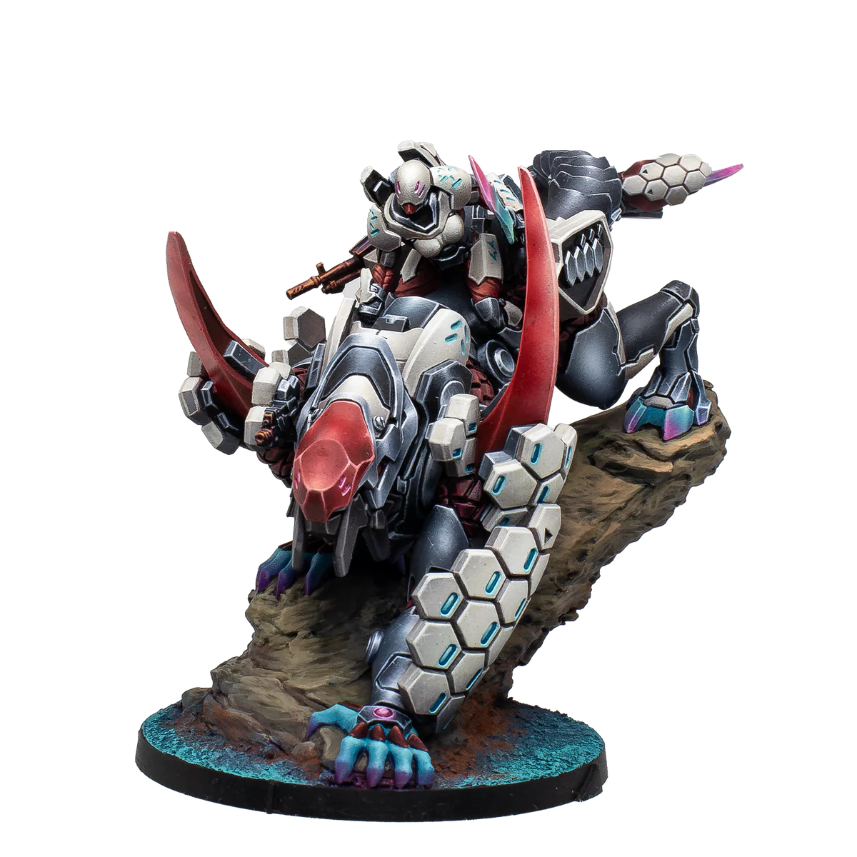 armoured soldier on armoured quadrupedal mount