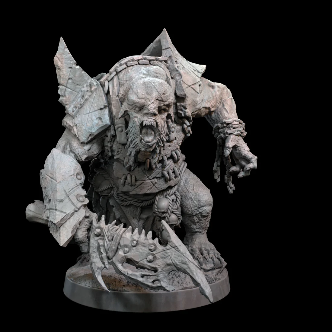 bearded giant monster miniature digital render