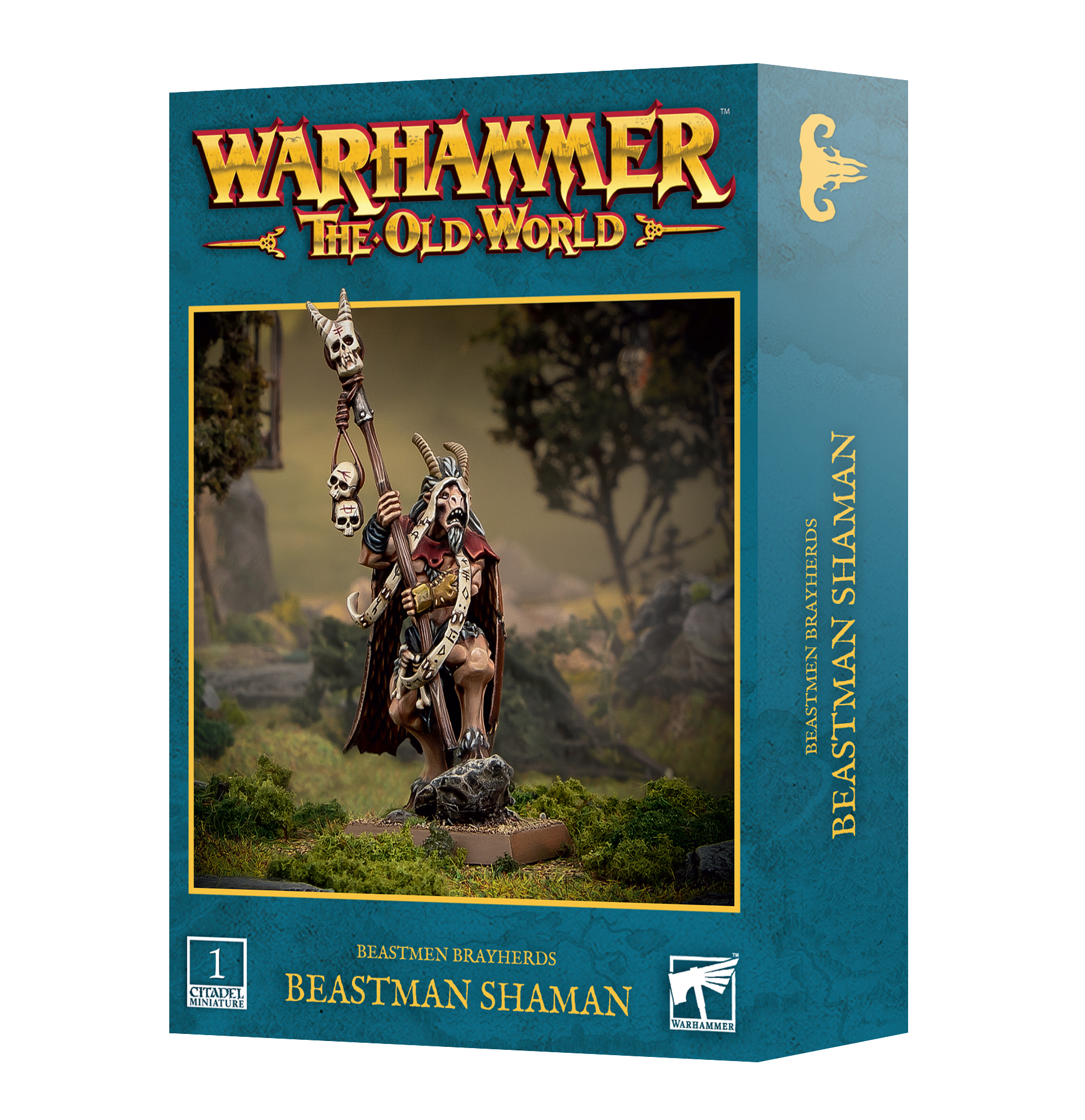 beast man shaman front of box