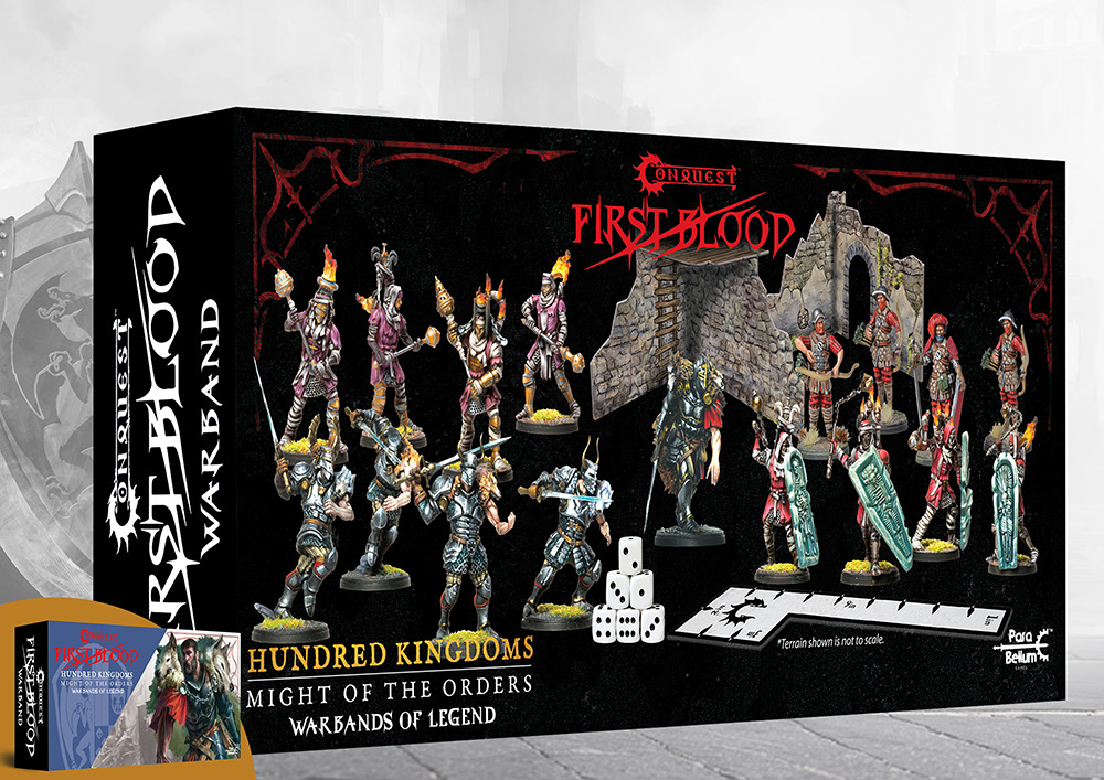 black box featuring seventeen painted human infantry miniatures