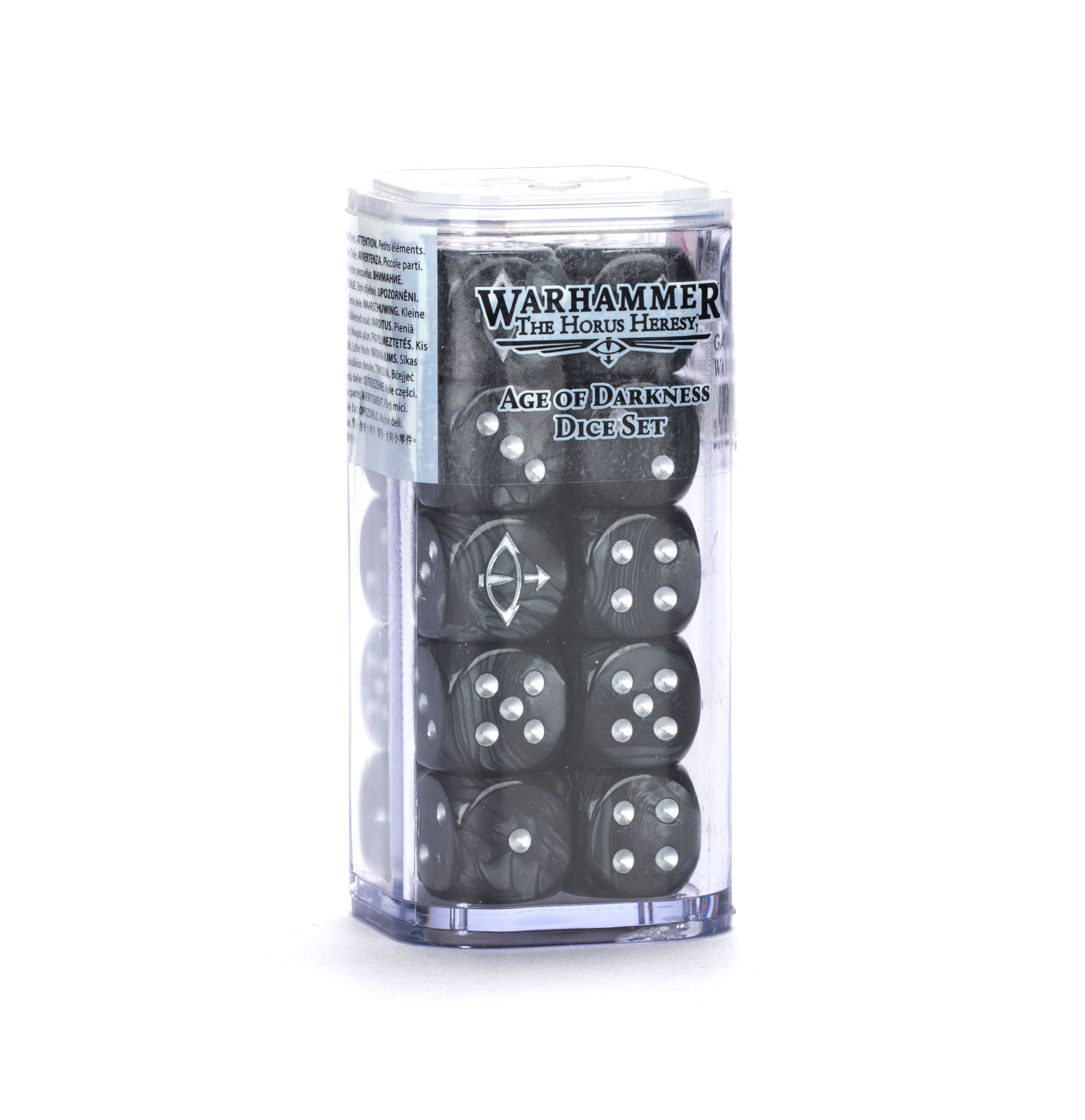black dice in clear tube