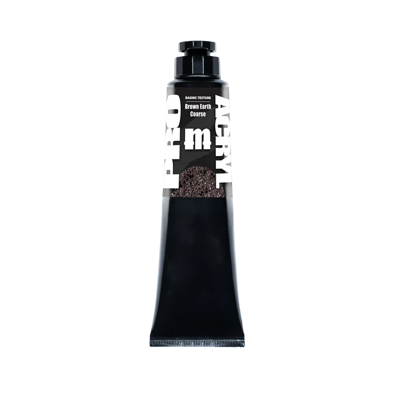 black tube of brown earth texture paste