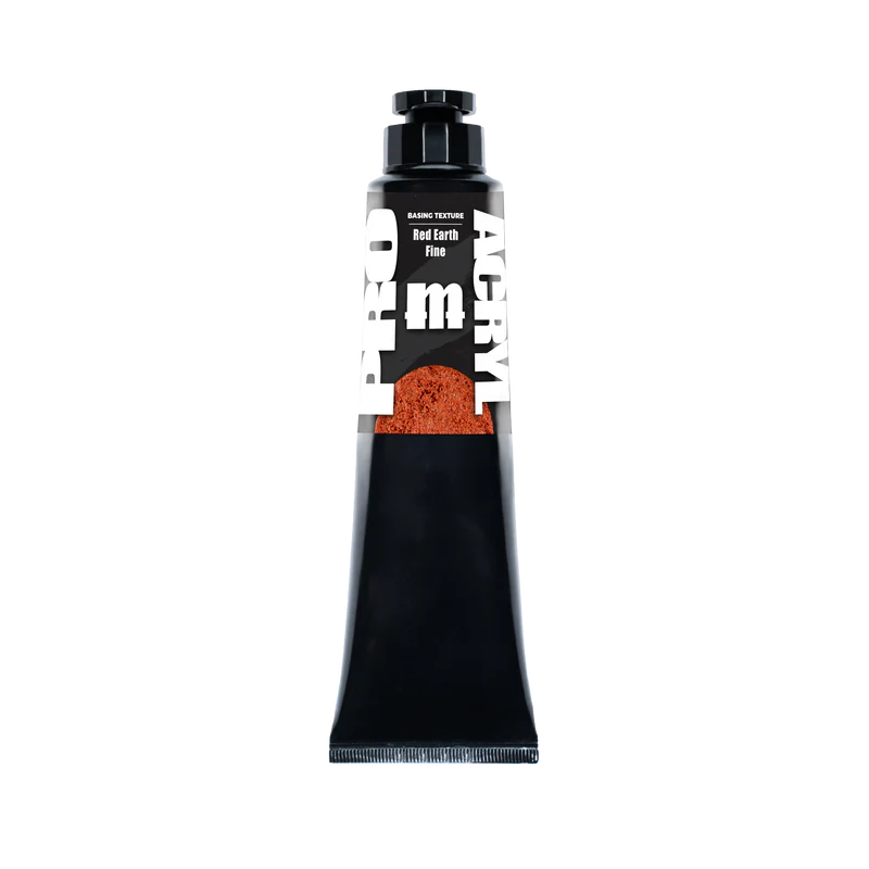 black tube of red earth texture paste