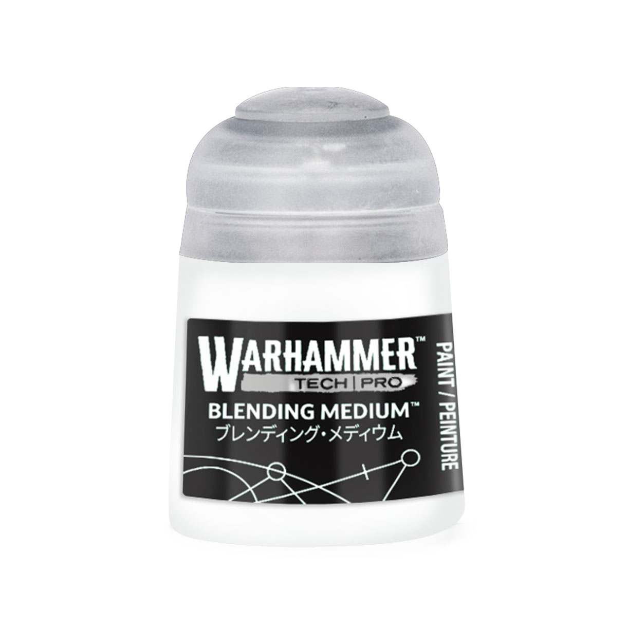 pot of translucent white technical paint