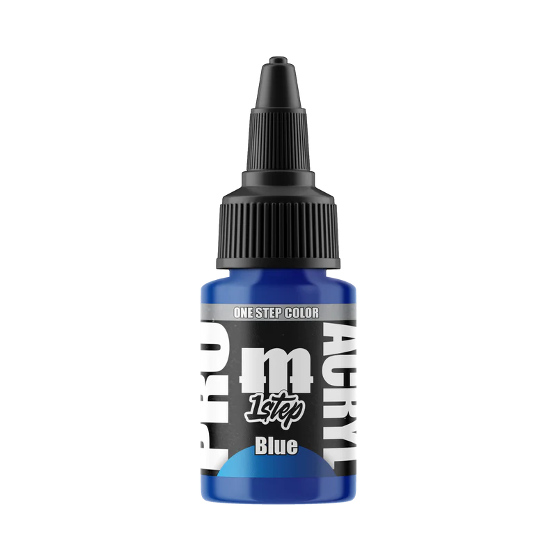 blue paint bottle