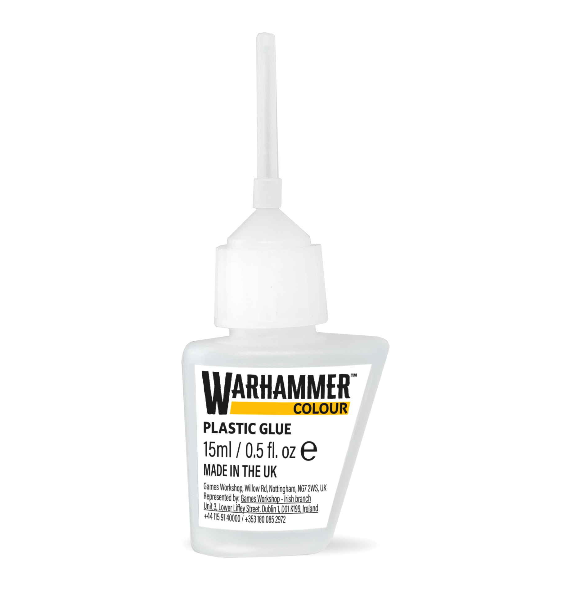 bottle of warhammer color plastic glue