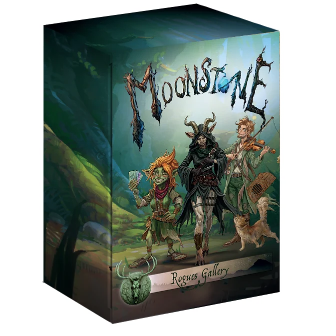 box art featuring man with violin, red haired goblin girl, and woman with goat horns and hooves
