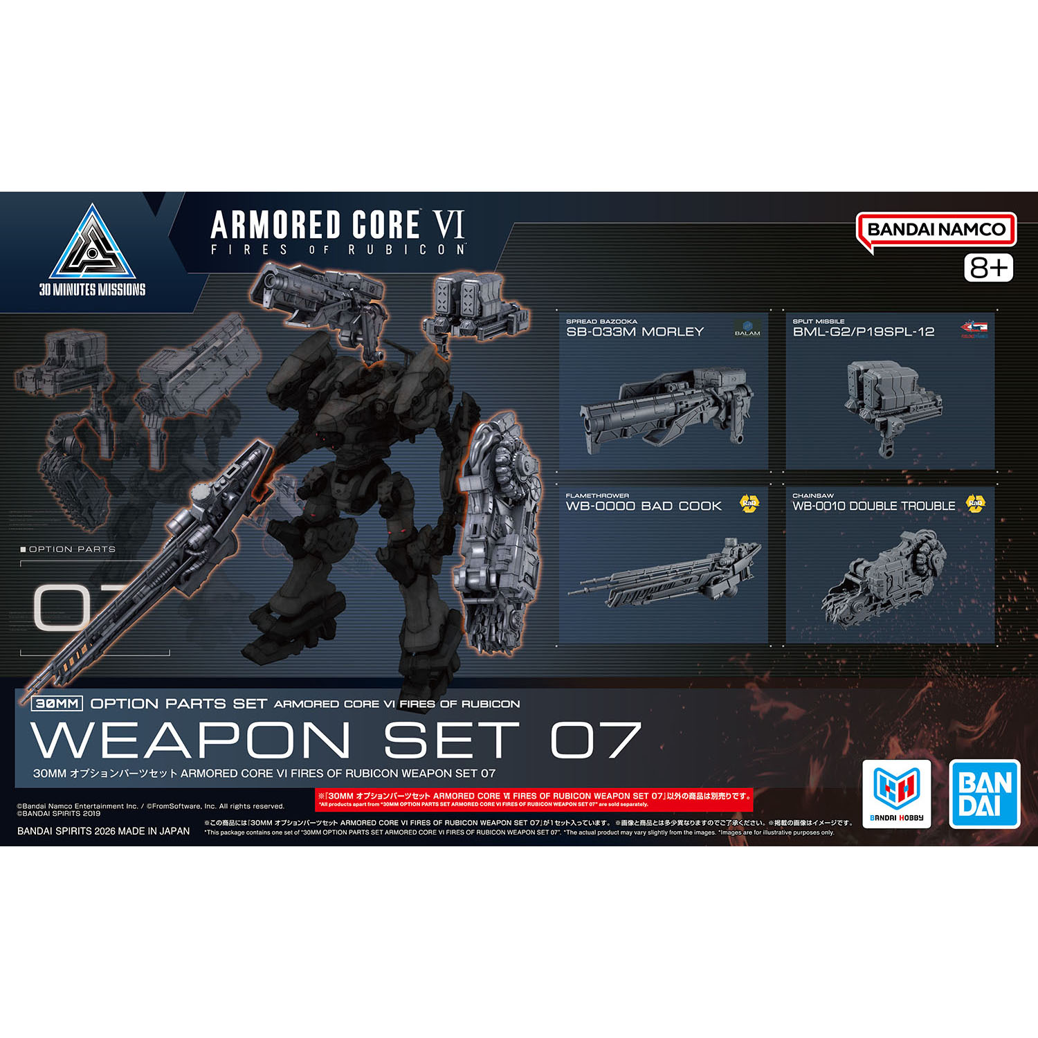 box art featuring three guns and one grinder