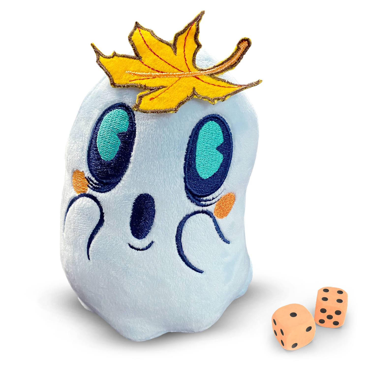 bridge of leaves ghost plush and two dice