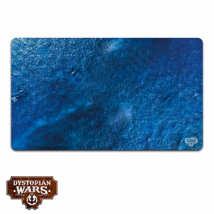 bright blue water pattern rectangular mat