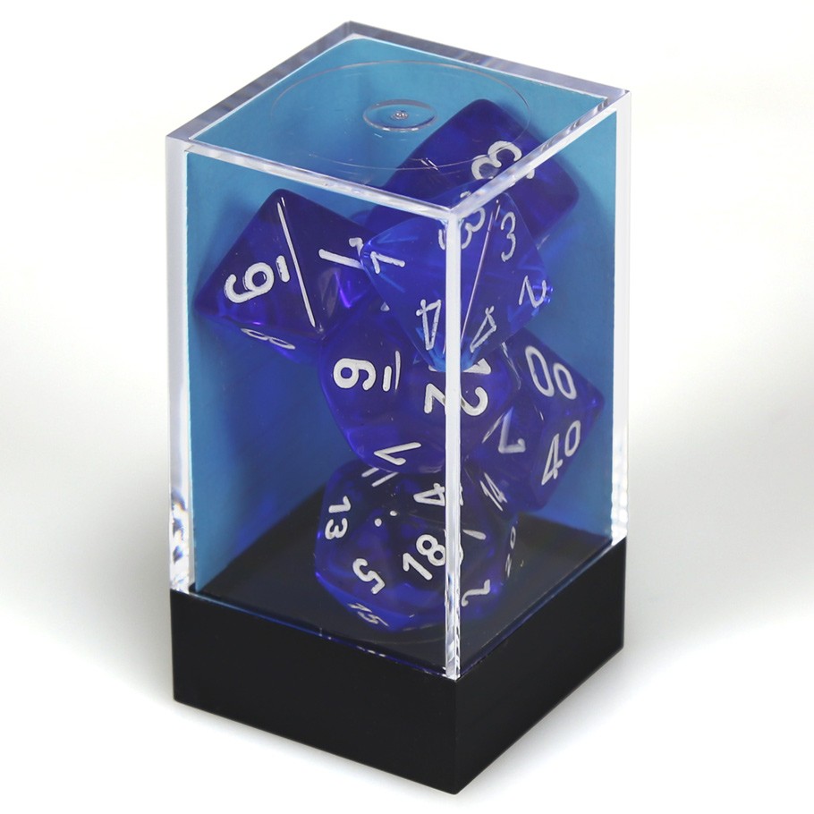 white on blue dice 7 set