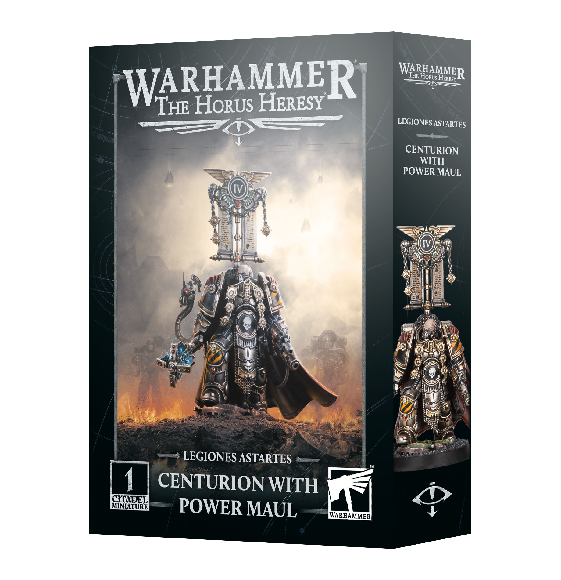 centurion with power maul front of box