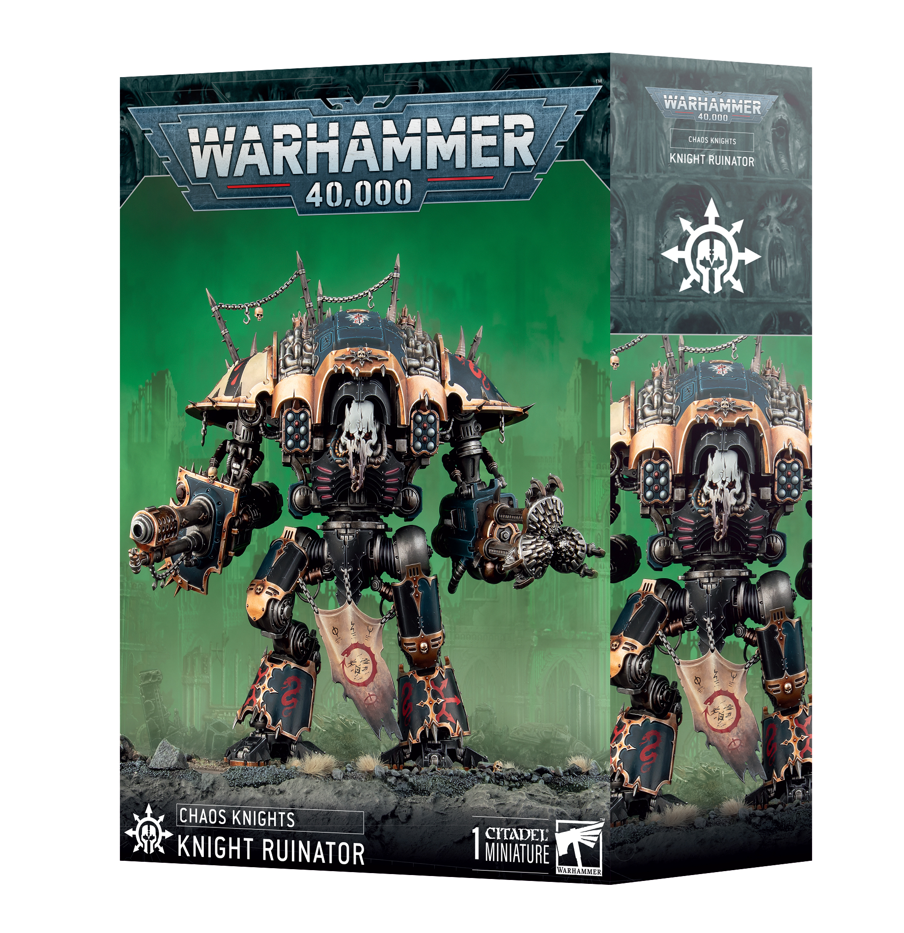 chaos knights ruinator front of box