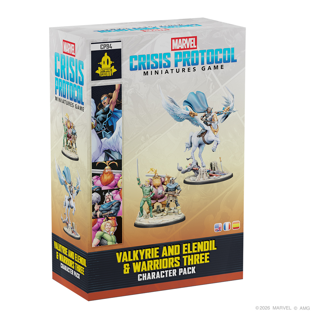 character pack with painted mounted valkyrie and warriors three miniatures