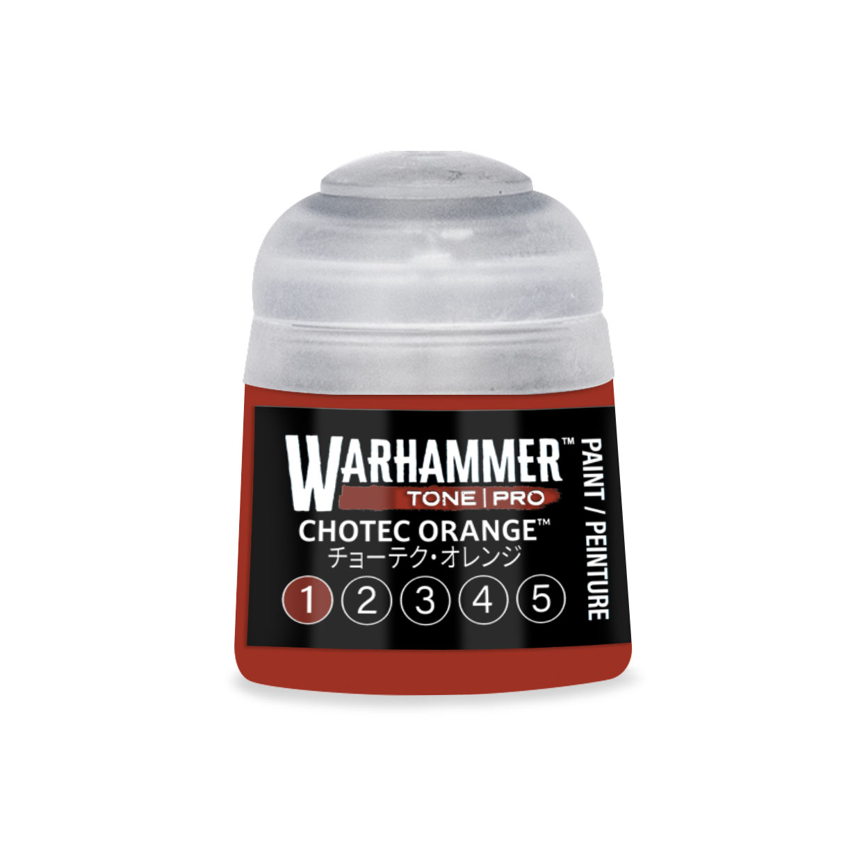 pot of dark orangey red paint