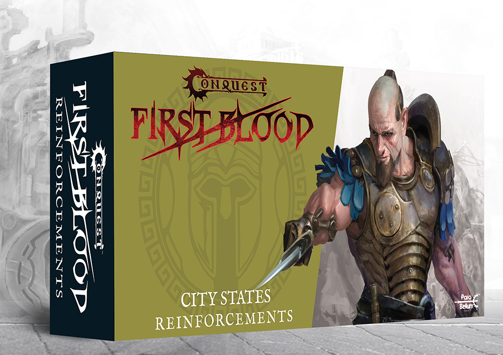 city states reinforcement box art of roman inspired fantasy soldier