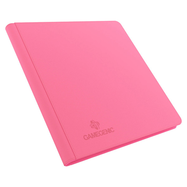 closed pink binder with game genic logo