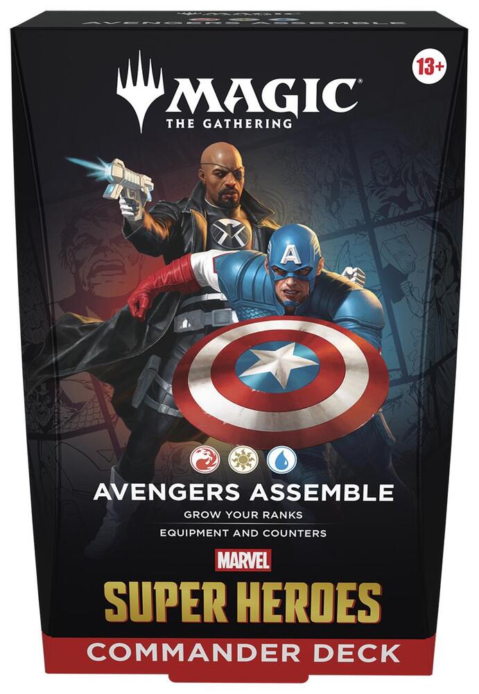 commander deck box featuring nick fury and captain america