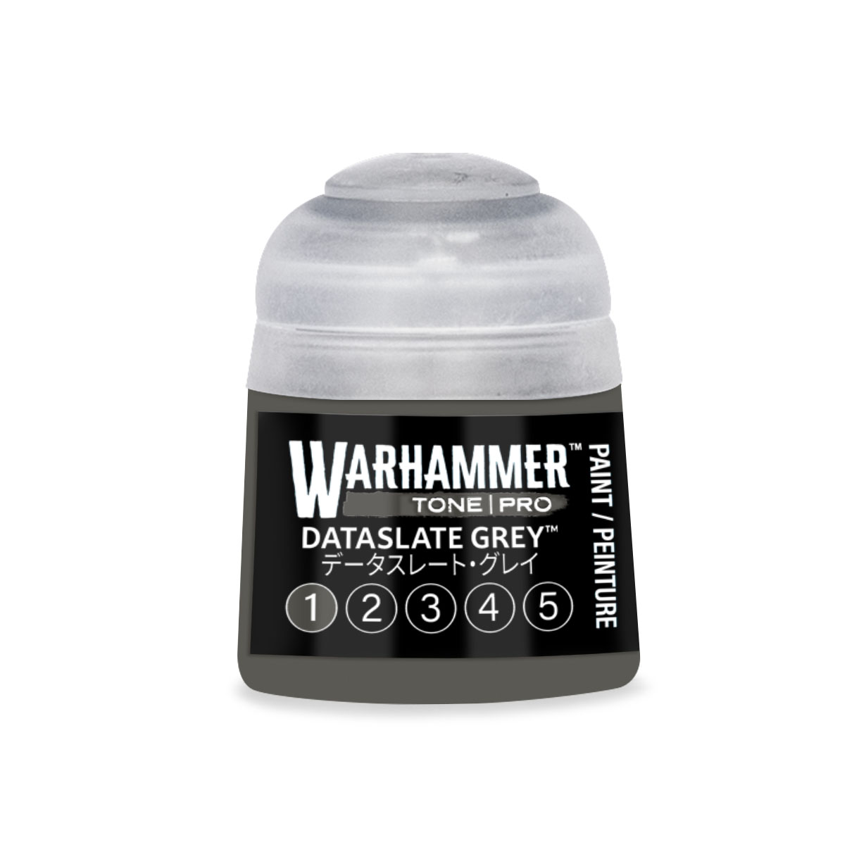 pot of dark charcoal grey paint