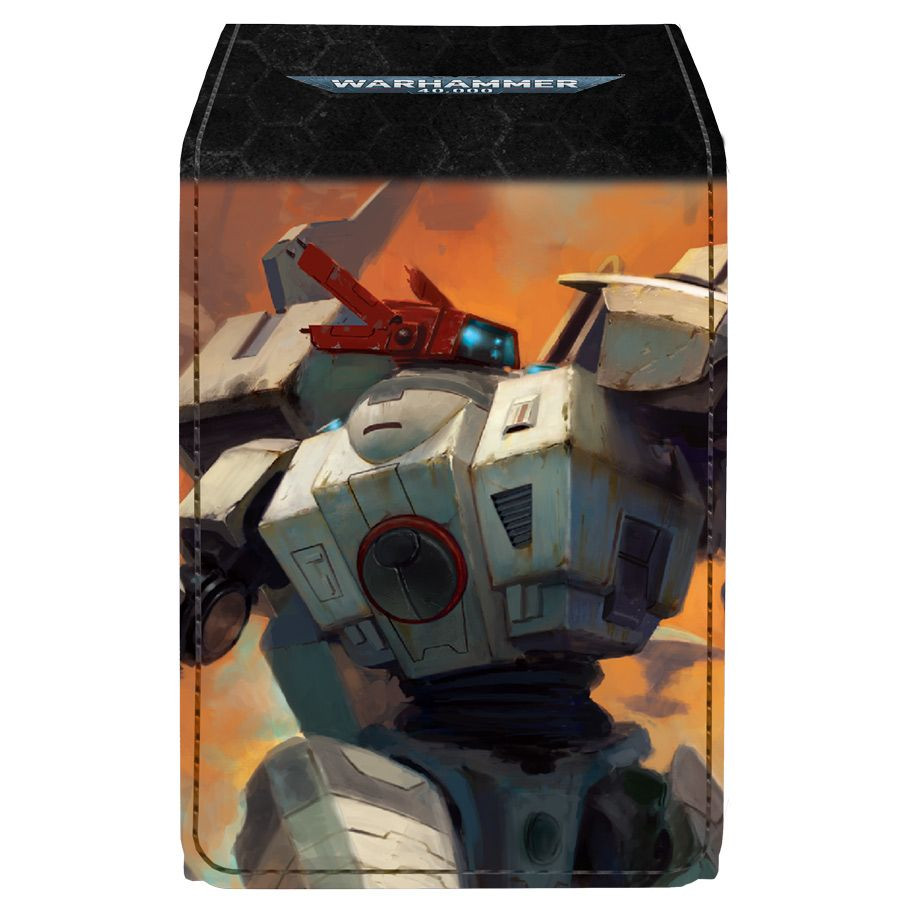 deck box featuring art of a tau mech