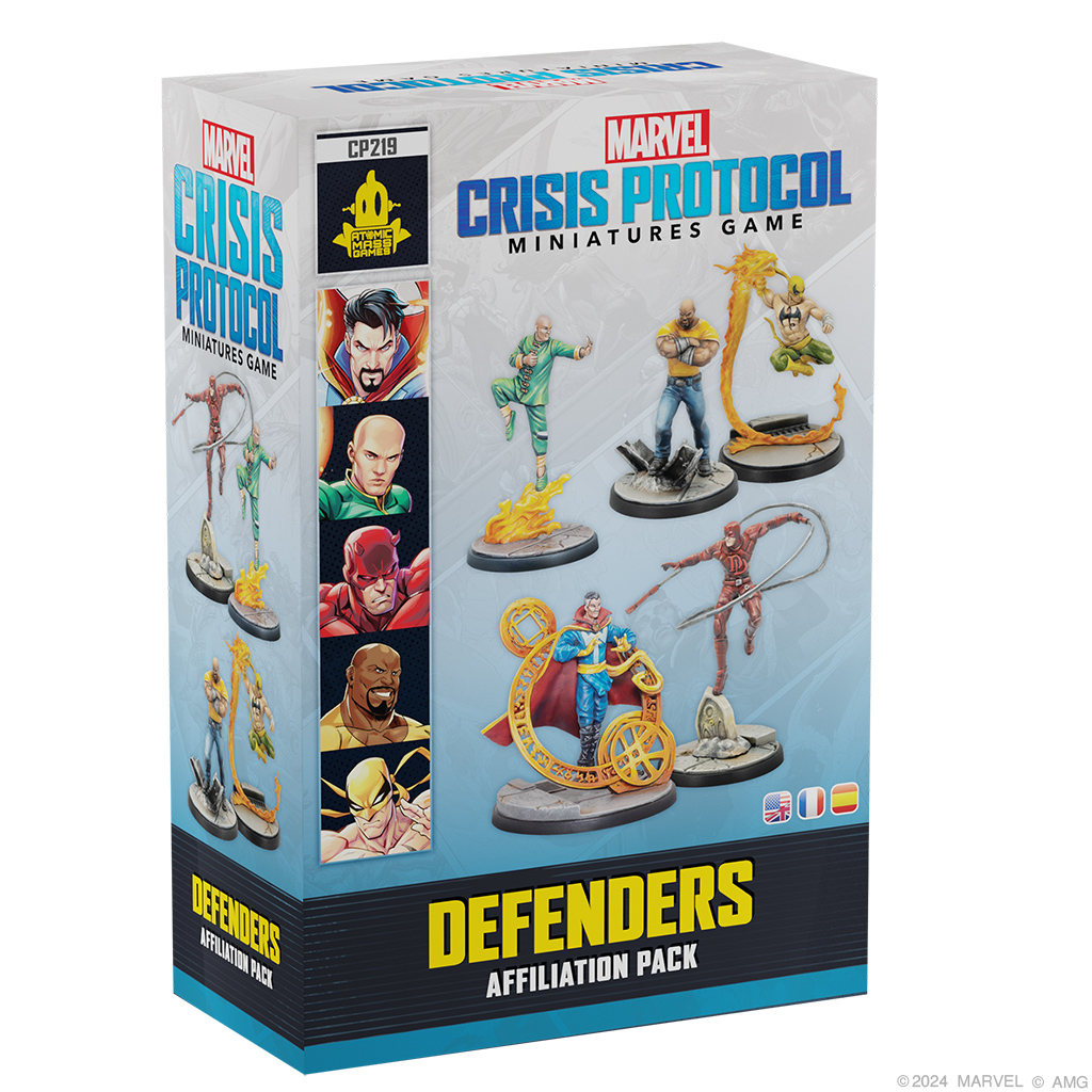defenders affiliation pack box featuring five painted miniatures